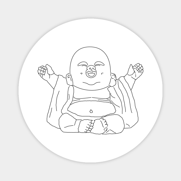 Buddha Baby - Dark on Light Magnet by draftsman